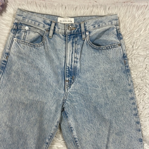 SLVRLAKE London Time Worn Distressed Straight Leg High Rise Jeans - Picture 6 of 13